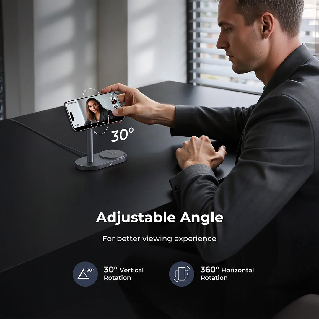 LC-MC213 Qi2.2 MagFusion 2X Wireless Charging Station 2-in-1 Magnetic Wireless Charger
