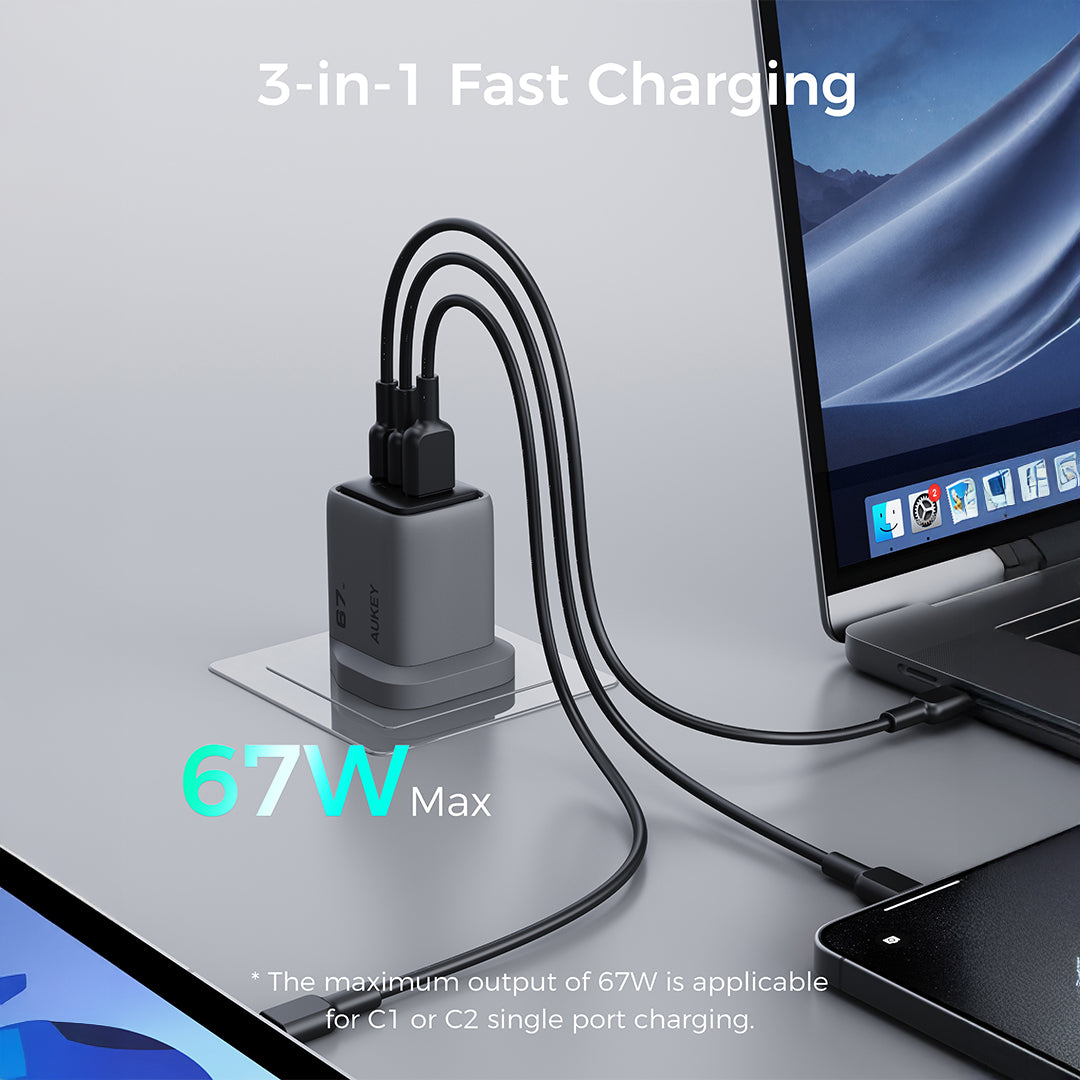 PA-C3 Comet Mix 3 67W PD Wall Charger with GaN Technology
