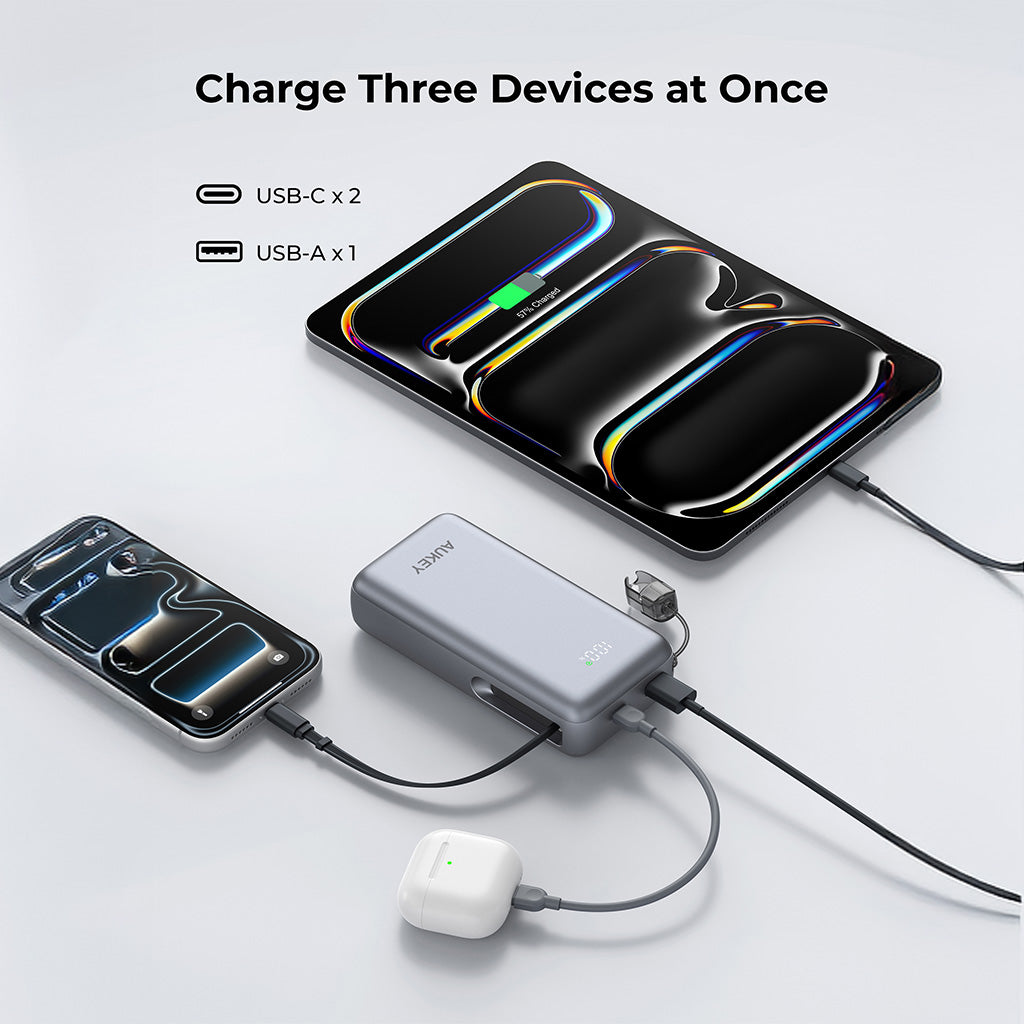PB-Y94 Swivel Det PD 65W 20k mAh Fast Charging Power Bank with Detachable Cable - CCC Certification