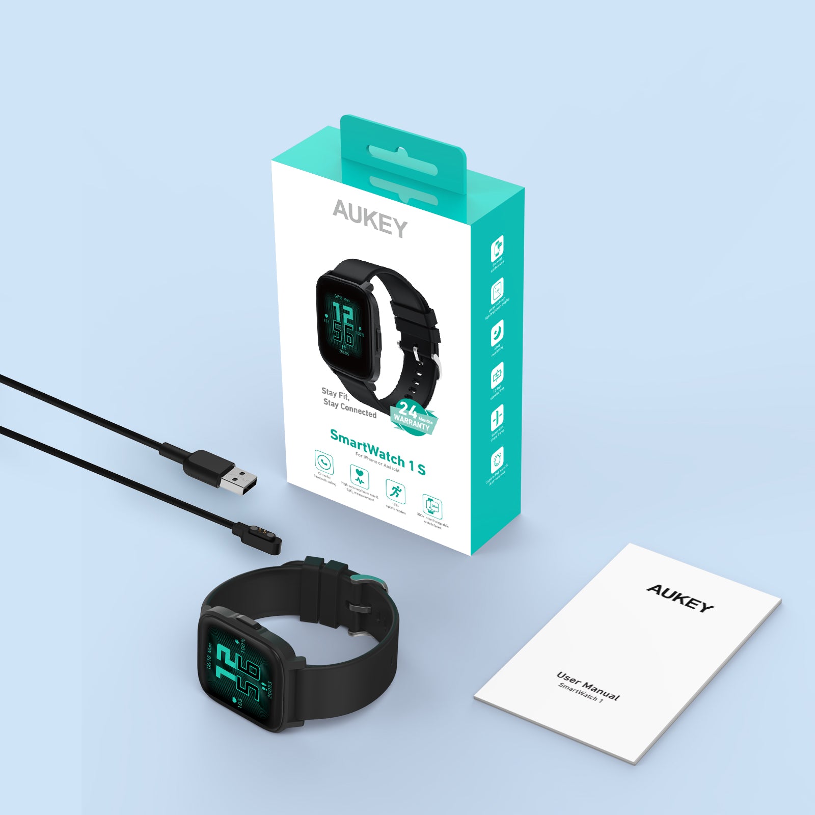 SW-1S Smart Watch 1S Fitness Tracker Water Resistance 30 sports mode Bluetooth call health monitoring