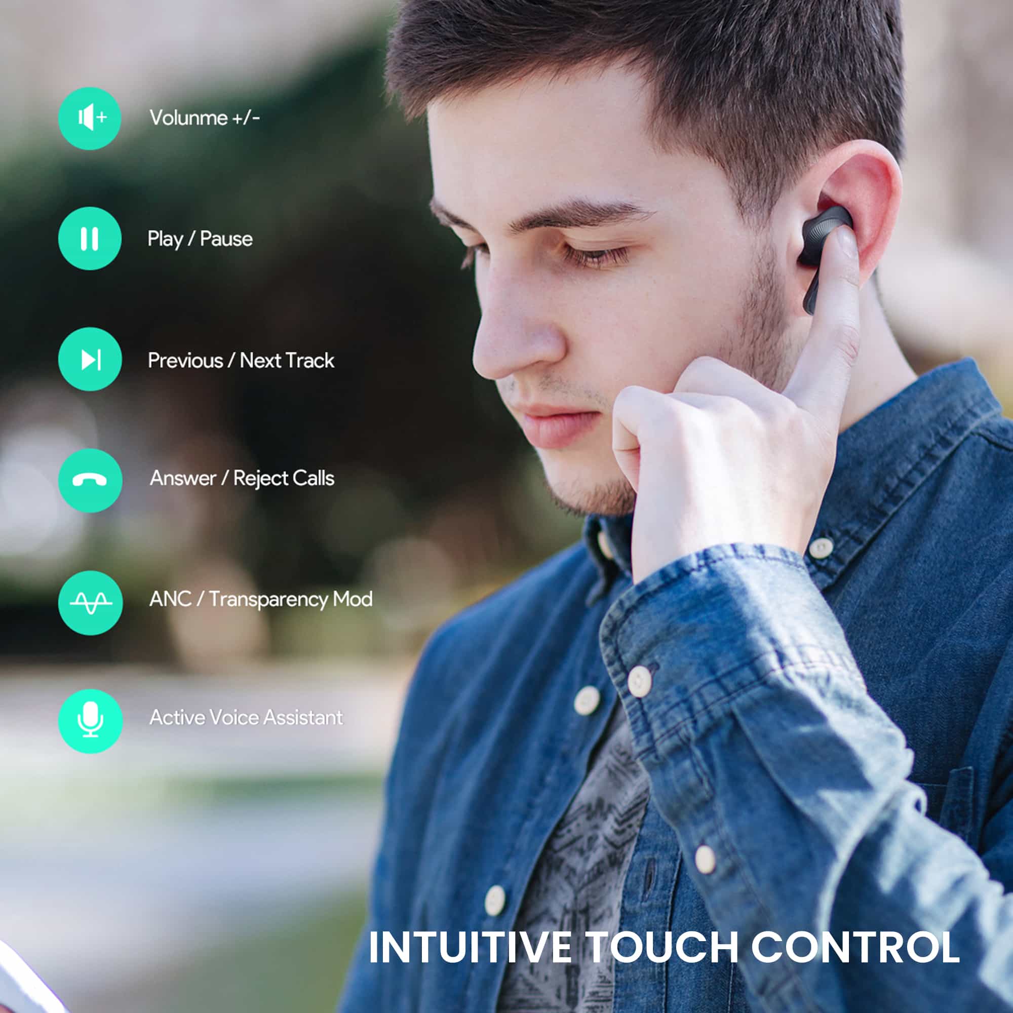 EP-N8 Sports TWS True Wireless Earbuds with ANC & Transparency Mode