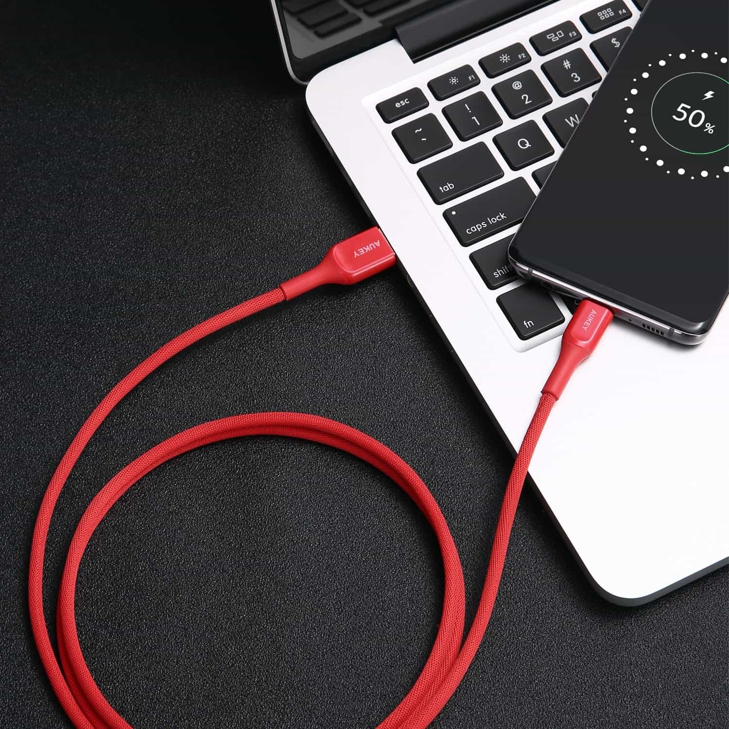 CB-AKC2 USB A To USB C Quick Charge 3.0 Kevlar Cable - 2M