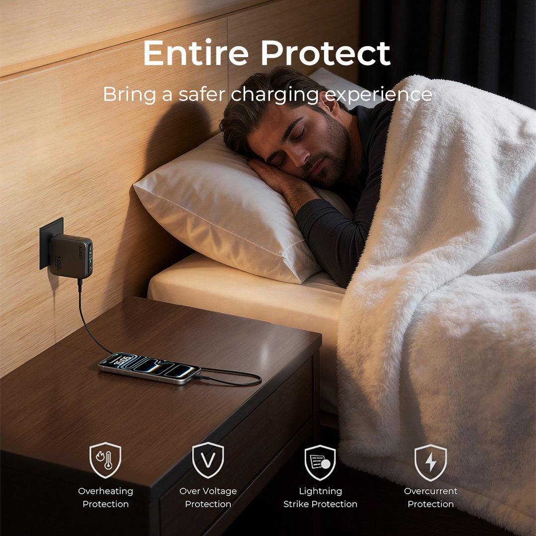 PA-B8U Nova PinS 65W GaN Wall Charger Smart Display EU UK US TH Interchangeable Plugs