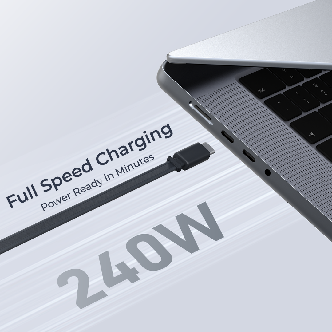 Aukey CB-DCC247 Circlet Reel 240W 0.9m DTY Braided USB-C to USB-C Retractable Cable