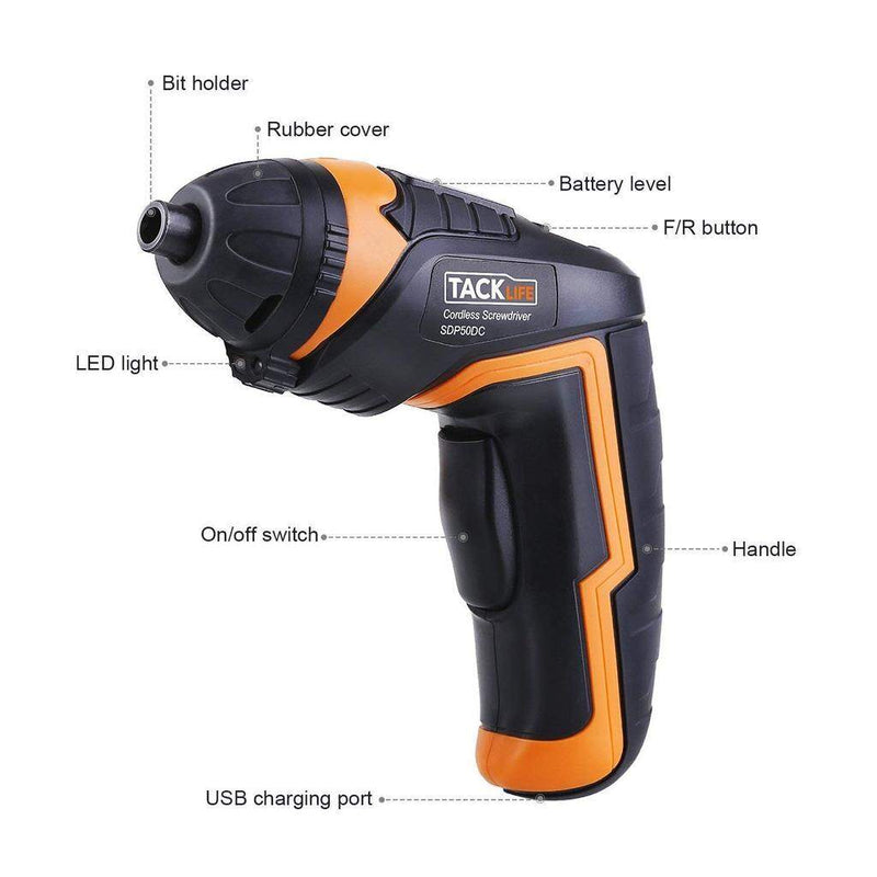 TACKLIFE SDP50DC Cordless Screwdriver Electric Rechargeable Screwdriver