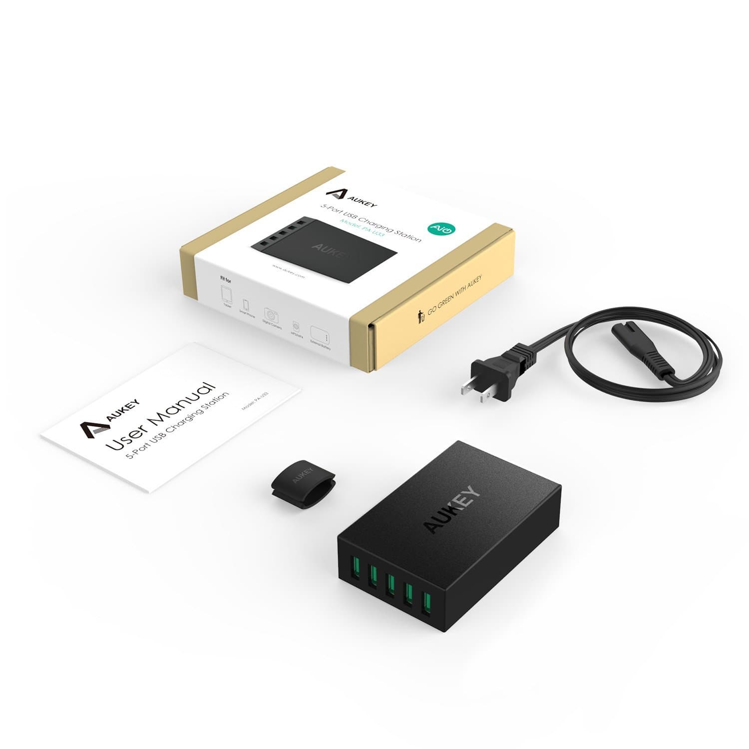 AUKEY PA-U33 50W AiPower 5 USB Port USB Charging Station - Aukey Malaysia Official Store