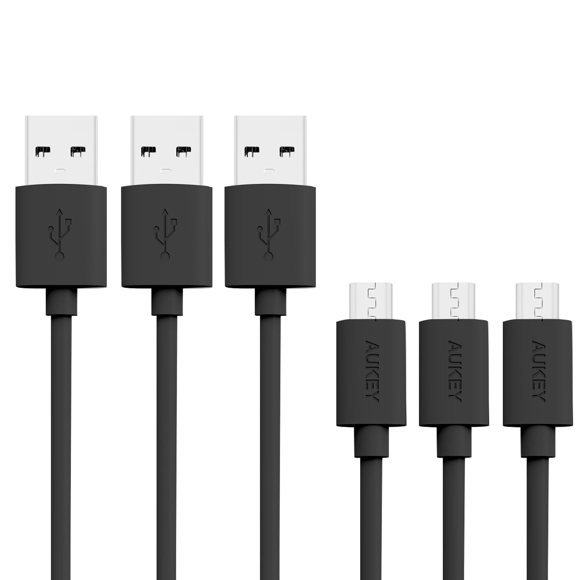 AUKEY CB-D10 20AWG QUalcomm Quick Charge 2.0/3.0 Micro USB Cable (3Pack) - Aukey Malaysia Official Store