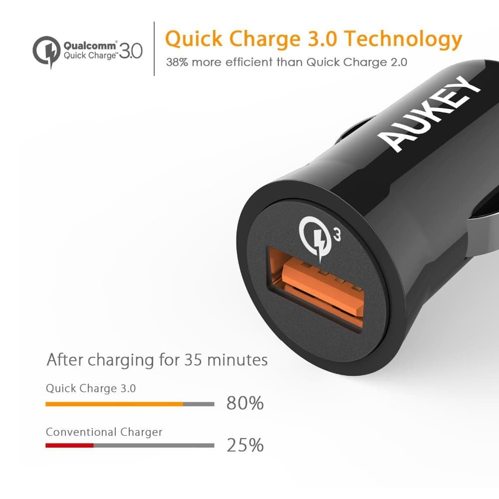 AUKEY CC-T10 Qualcomm Quick Charge 3.0 Car Charger - Aukey Malaysia Official Store