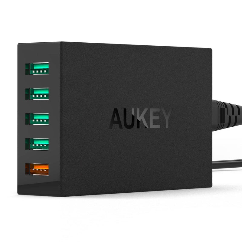 AUKEY PA-T1 54W 5 USB Port Qualcomm Quick Charge 2.0 Desktop Charger - Aukey Malaysia Official Store