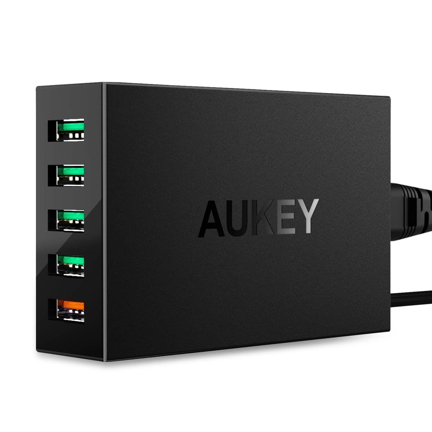 AUKEY PA-T15 54W 5 USB port Qualcomm Quick Charge 3.0 Desktop Charger - Aukey Malaysia Official Store