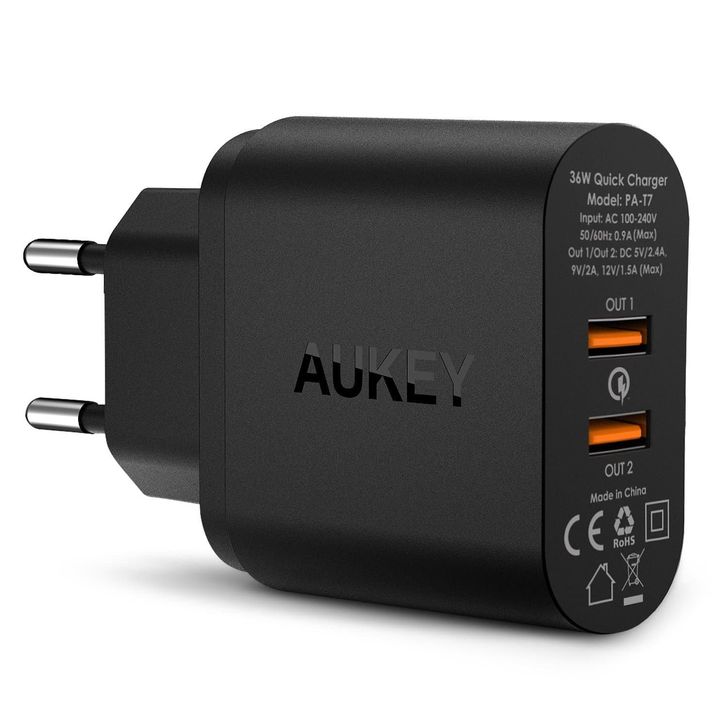 AUKEY PA-T7 36W Dual Qualcomm Quick Charge 2.0 Charger - Aukey Malaysia Official Store