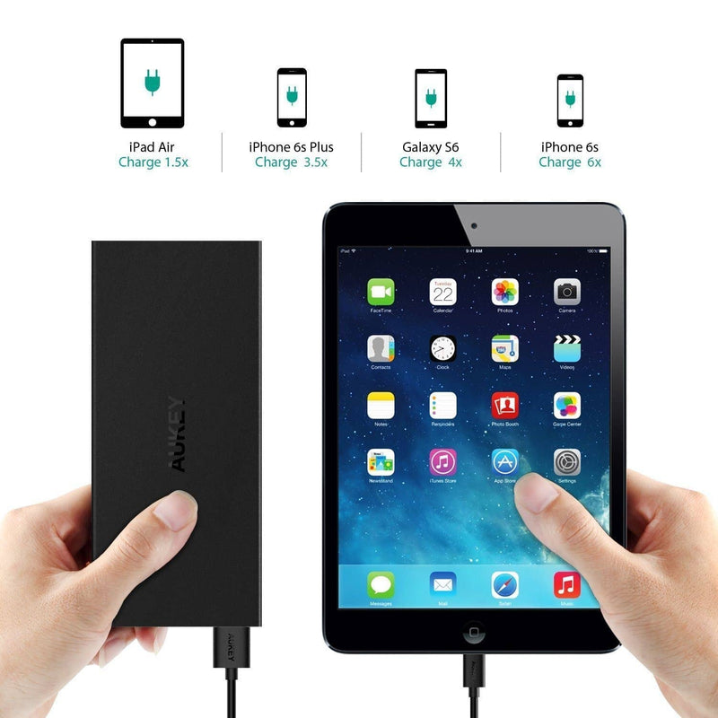 AUKEY PB-Y2 16000mAh Qualcomm Quick Charge 2.0 Power Bank With USB C Cable - Aukey Malaysia Official Store
