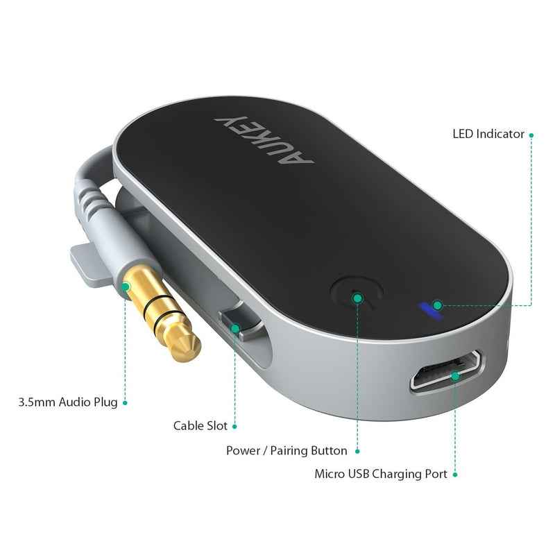 AUKEY BT-C1 Bluetooth Transmitter Wireless Portable Stereo Music Adapter Dongle - Aukey Malaysia Official Store
