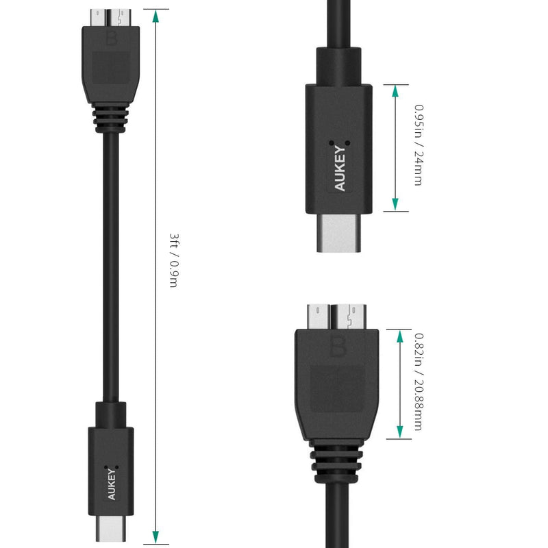 AUKEY CB-C3 USB 3.0 USB-C To Micro-B Cable - Aukey Malaysia Official Store