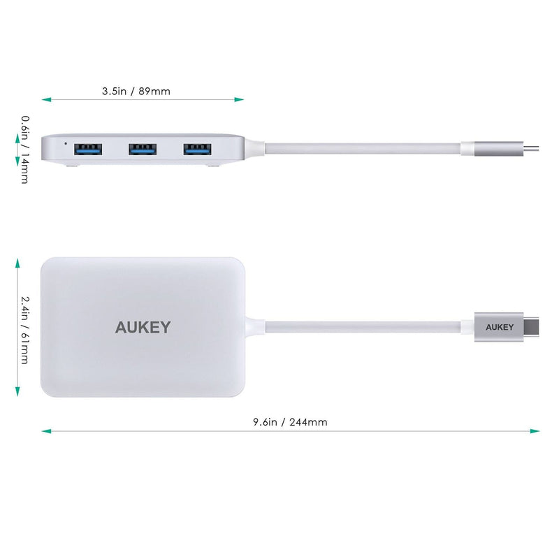 AUKEY CB-C60 6 In 1 USB Type C Hub USB 3.0 , HDMI Port 4K and 60W USB C PD Port - Aukey Malaysia Official Store