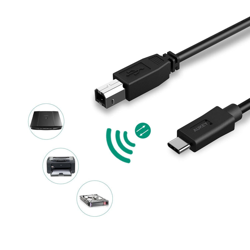 AUKEY CB-C7 USB 2.0 USB-C To USB-B Cable - Aukey Malaysia Official Store