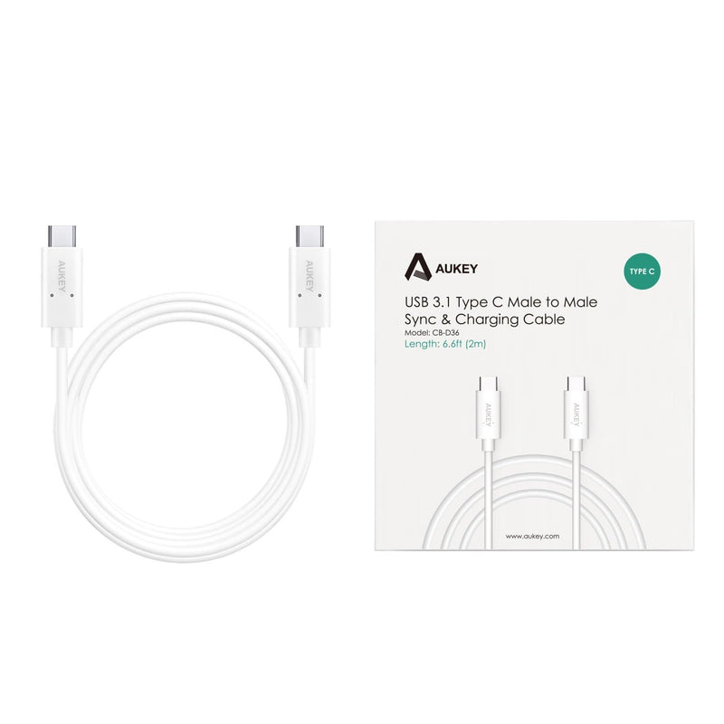 AUKEY CB-D36 USB-C To USB-C USB 3.1 Charging Cable - 2 Meter - Aukey Malaysia Official Store