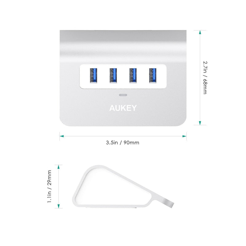 AUKEY CB-H5 Aluminum 4 Port USB 3.0 Hub - Aukey Malaysia Official Store