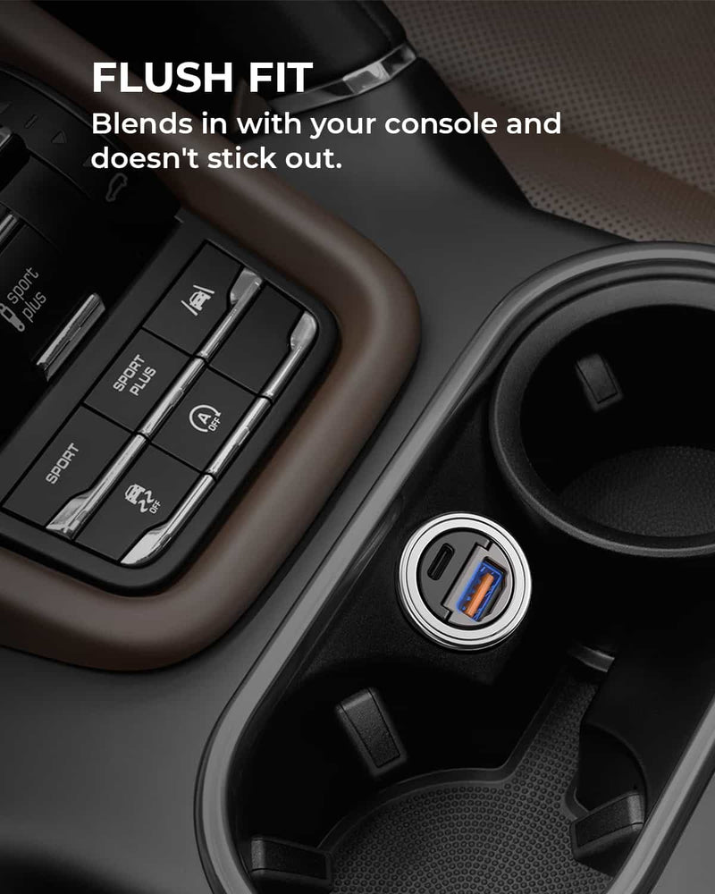 CC-A3 30W PD Metal Dual Port Fast Car Charger with PPS & QC 3.0