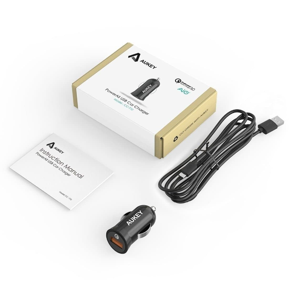 AUKEY CC-T10 Qualcomm Quick Charge 3.0 Car Charger - Aukey Malaysia Official Store