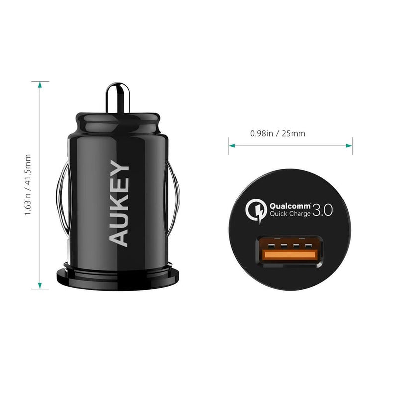 AUKEY CC-T13 18W Single Port Qualcomm Quick Charge 3.0 Car Charger - Aukey Malaysia Official Store