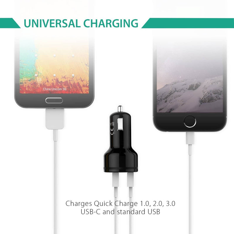 AUKEY CC-T8 36W Dual Port Qualcomm Quick Charge 3.0 Car Charger - Aukey Malaysia Official Store