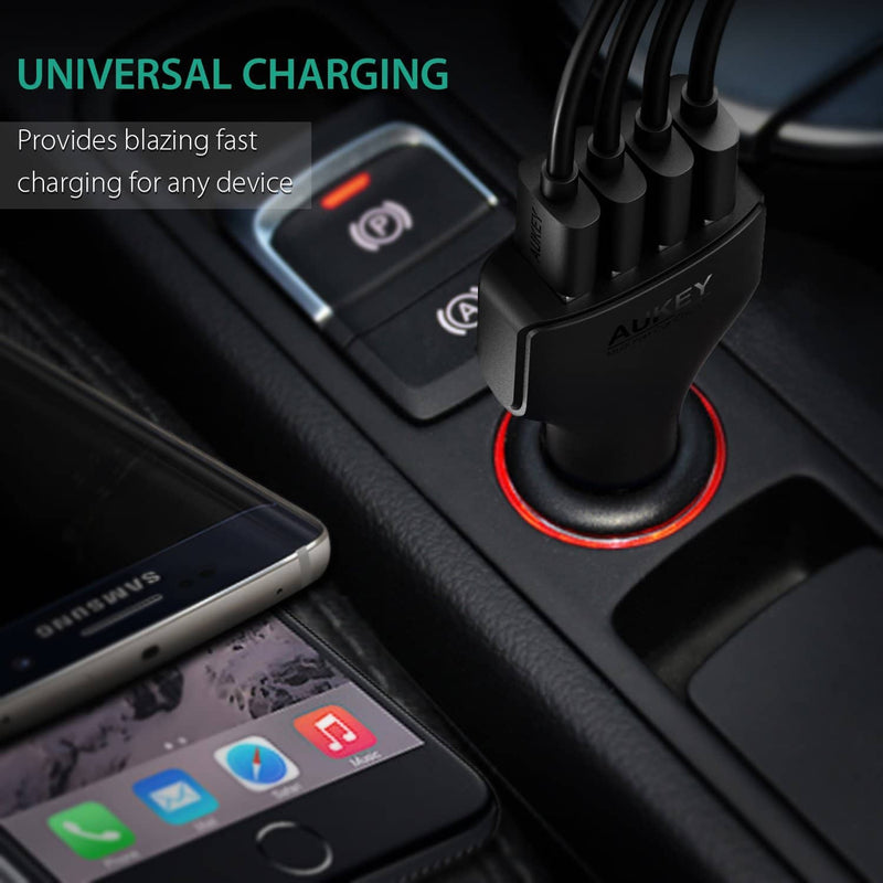 AUKEY CC-T9 55.5W Qualcomm Quick Charge 3.0 4 Ports USB Car Charger - Aukey Malaysia Official Store