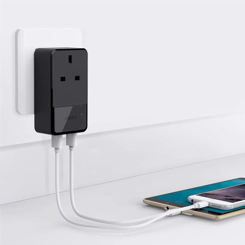 AUKEY PA-S11 PowerHub Mini 4 USB Port With 1 Socket Travel Charger - Aukey Malaysia Official Store