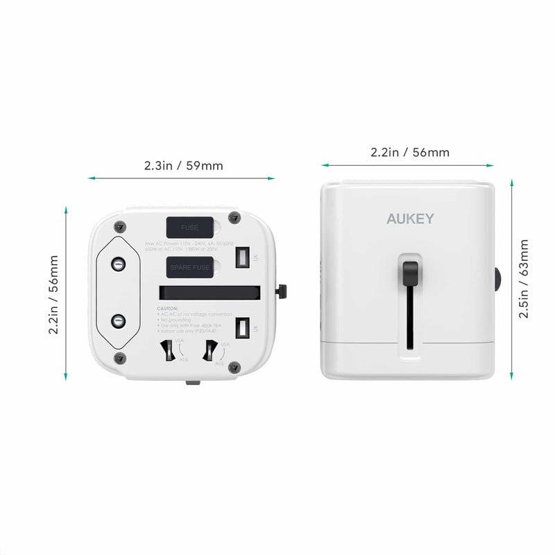 PA-TA01 Universal Travel Adapter With USB-C and USB-A Ports