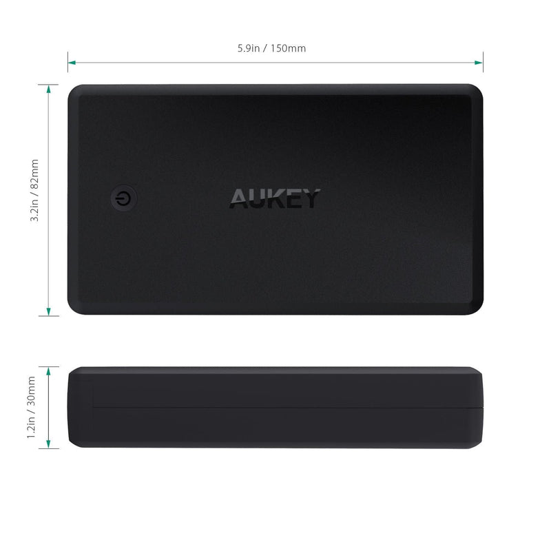 AUKEY PB-Y7 V2 30000mAh Qualcomm Quick Charge 3.0 Power Bank USB C Power Delivery PD 2.0 - Aukey Malaysia Official Store