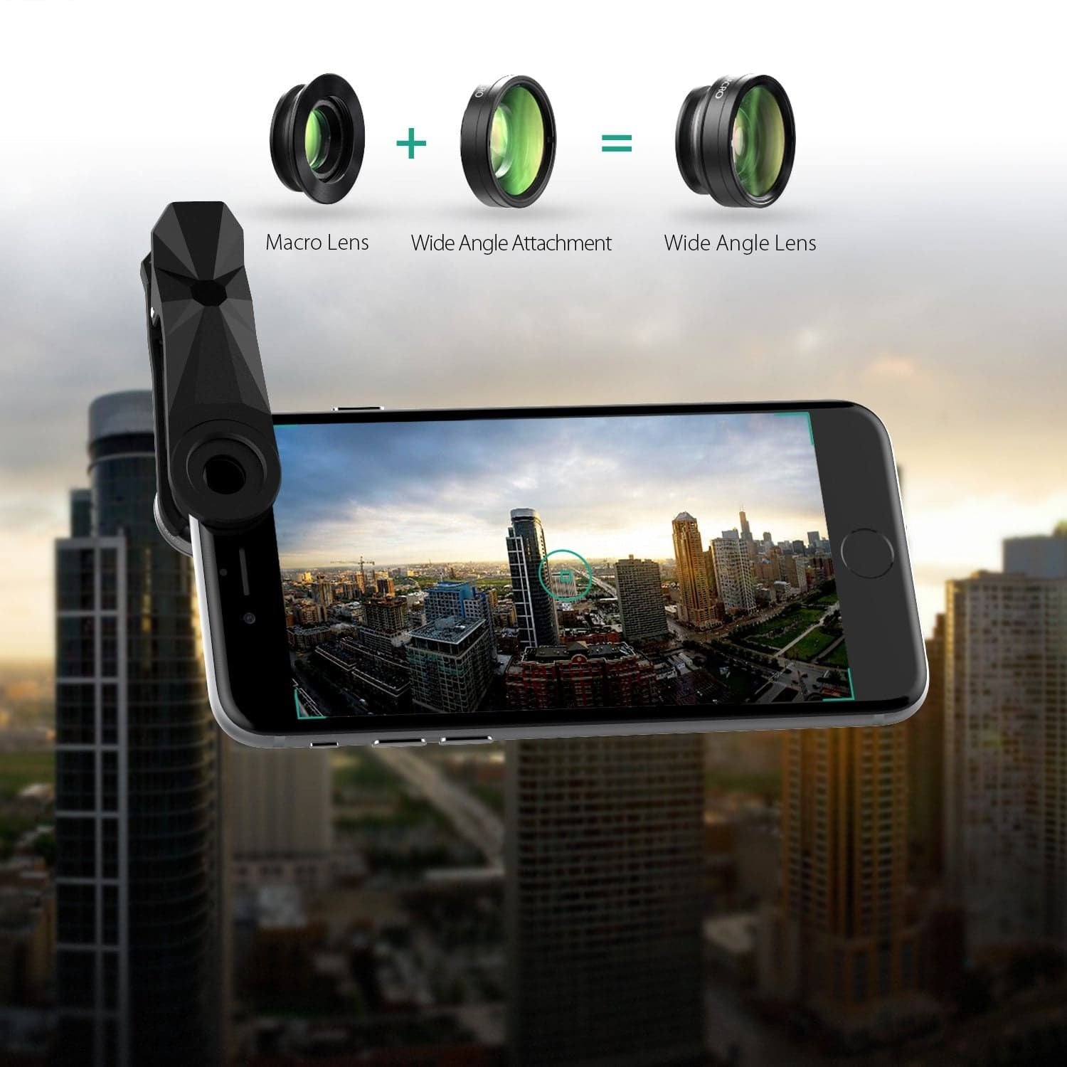 AUKEY PL-A6 Optic Pro 180° Fisheye + 110° Wide Angle + 10x Macro Mini Clip-on Lens - Aukey Malaysia Official Store