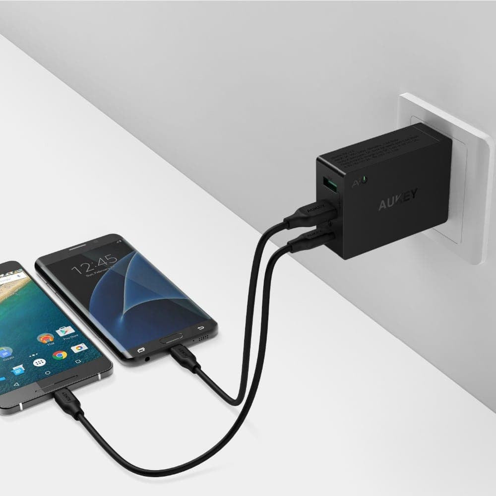 AUKEY PA-Y4 42W Qualcomm Quick Charge 3.0 3 USB C Travel Charger - Aukey Malaysia Official Store