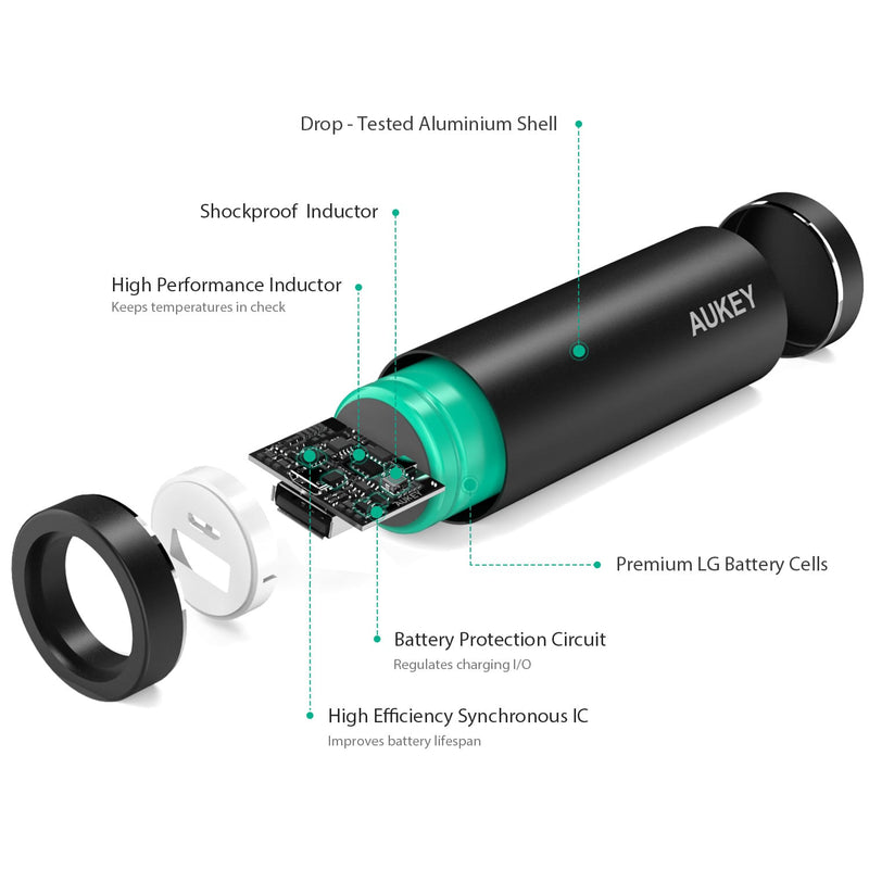 AUKEY PB-T12 5000mAh Qualcomm Quick Charge 3.0 Power Bank - Aukey Malaysia Official Store