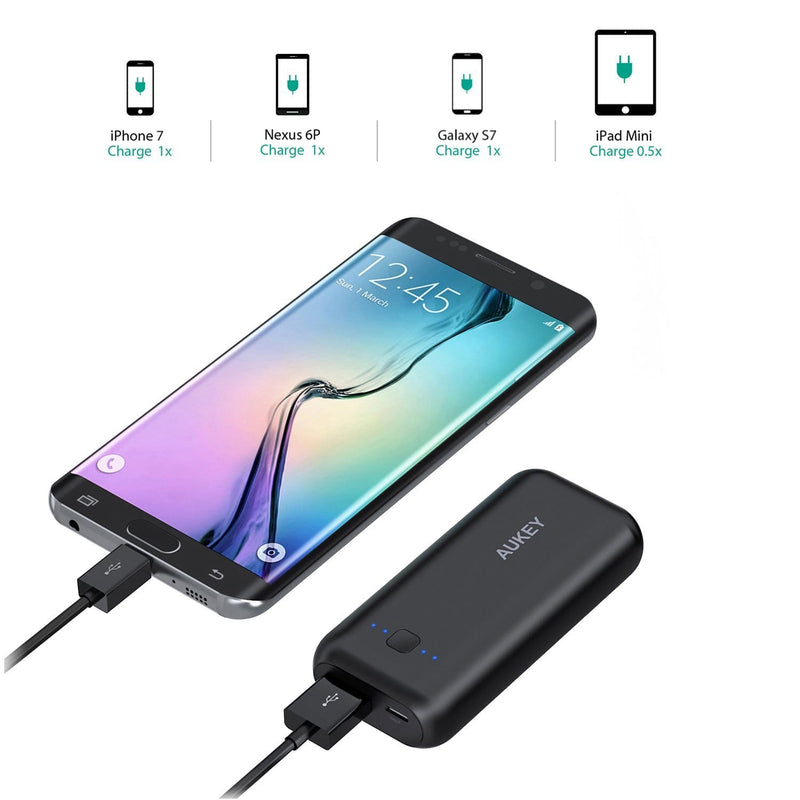 AUKEY PB-N41 5000mAh Mini Power Bank Portable Charger - Aukey Malaysia Official Store
