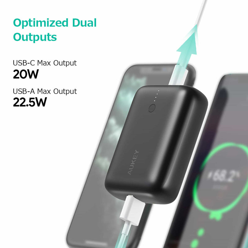 PB-N83S 20W USB C PD & USB QC3.0 SCP 10000mAH Mini Power Bank