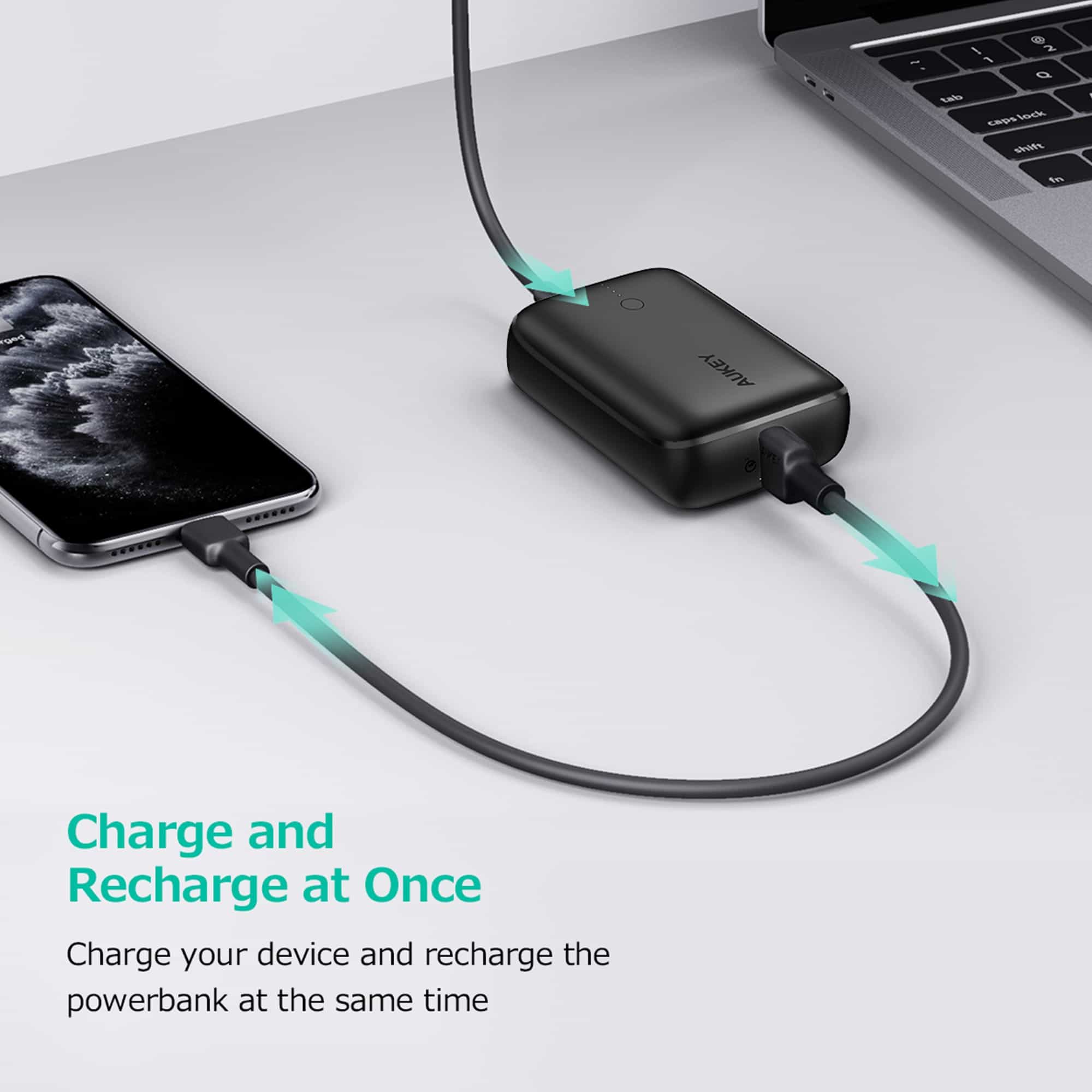 PB-N83S 20W USB C PD & USB QC3.0 SCP 10000mAH Mini Power Bank