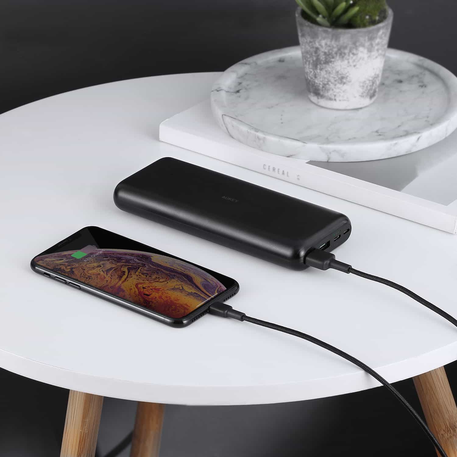 PB-XN20 20000mAh Type C Ultra Slim Power Bank with USB C Fast Charging 5V 3A