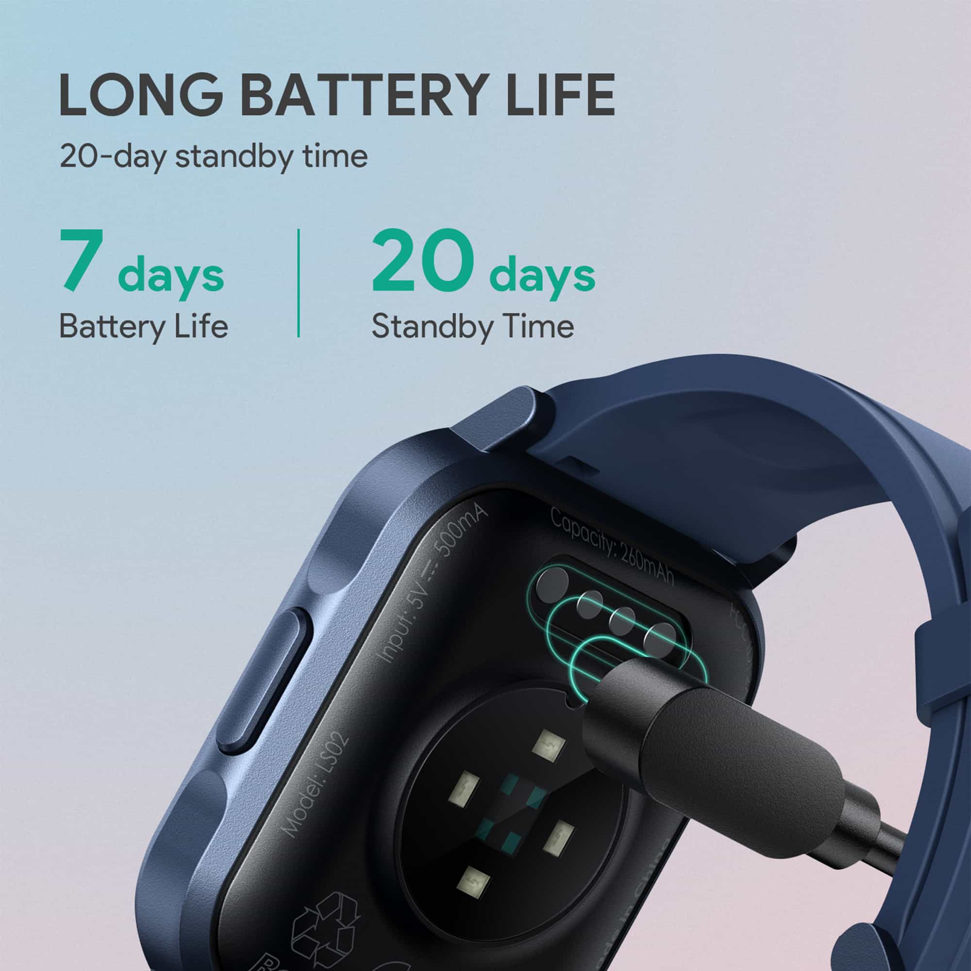 LS02 Smartwatch Fitness Tracker 12 Activity Modes IPX6 Waterproof