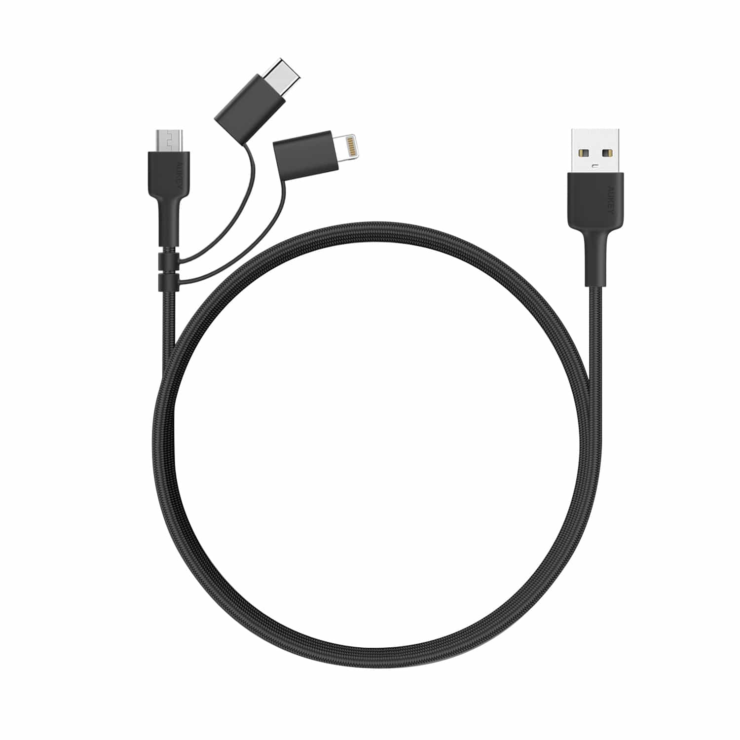 CB-BAL5 3 In 1 MFI Lightning Cable With Micro USB & USB C Cable