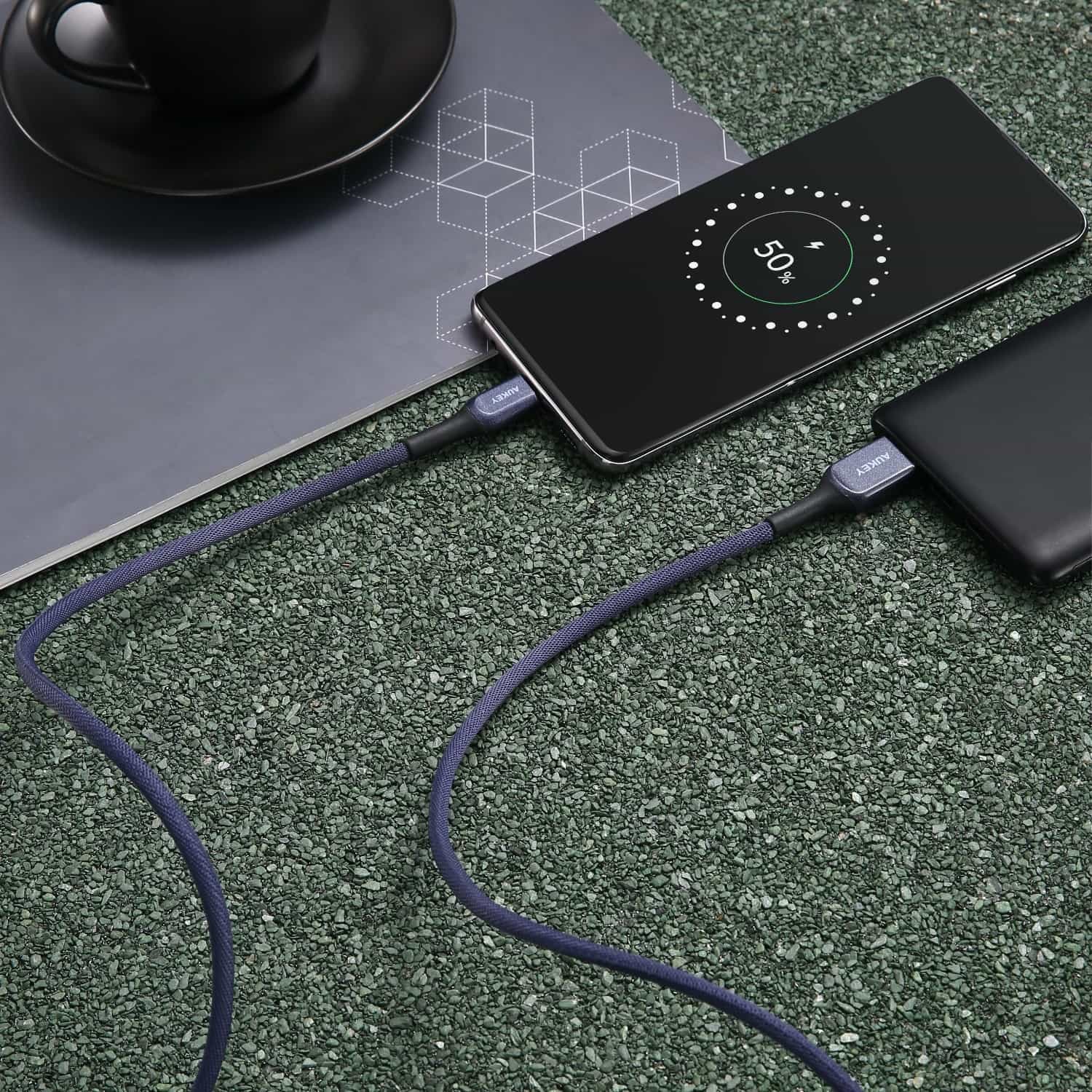 CB-AKC2 USB A To USB C Quick Charge 3.0 Kevlar Cable - 2M