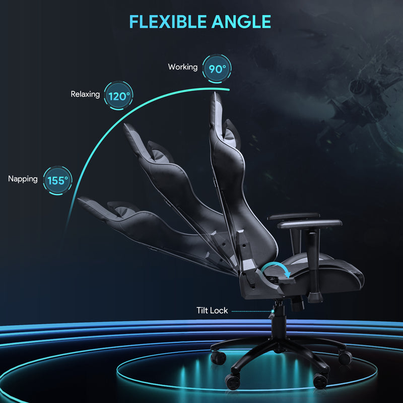 GC-A01 Ergonomic Gaming Chair with Adjustable Swivel Recliner and Armrest