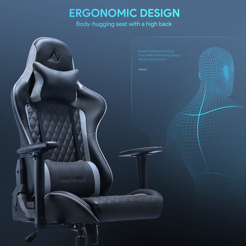 GC-A01 Ergonomic Gaming Chair with Adjustable Swivel Recliner and Armrest