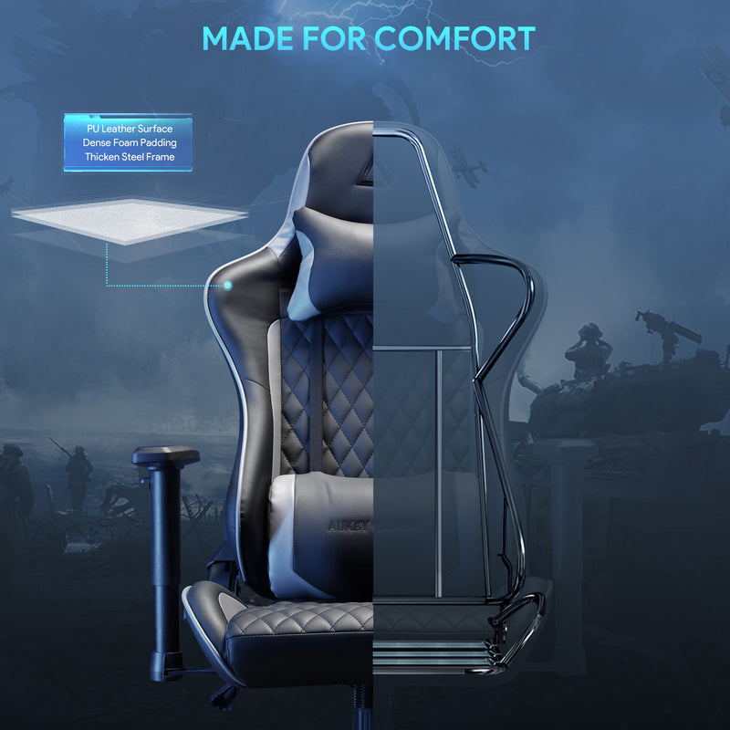 GC-A01 Ergonomic Gaming Chair with Adjustable Swivel Recliner and Armrest